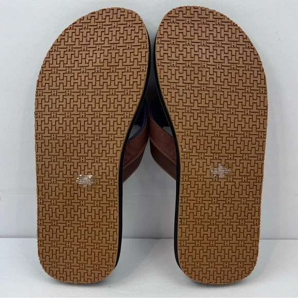 TOMMY HILFIGER, DAVIDSON-T MEN’S LIGHT BROWN FLIP FLOPS, SIZE 9M - Picture 12 of 15